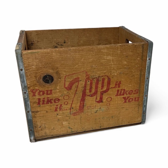 Vintage 7UP Wooden Soda Crate Seven-Up Bottling Co Advertising Box - Picture 7 of 10